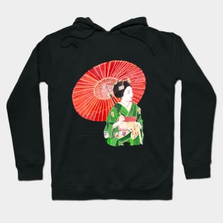 Red parasol geisha Hoodie